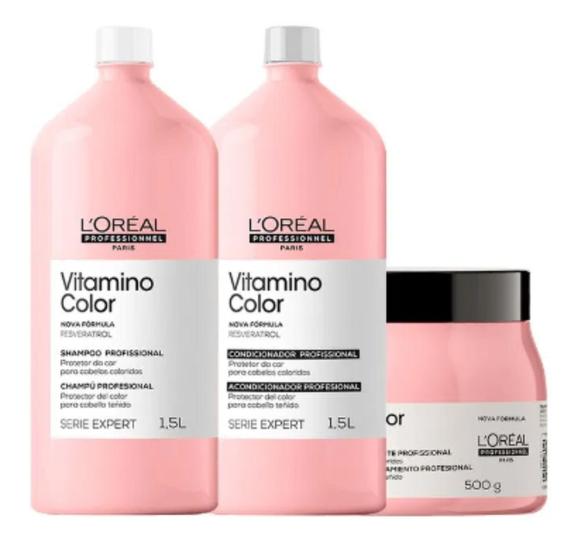 Imagem de Loréal Kit Vitamino Color Shampoo + Cond 1,5l + Masc 500g