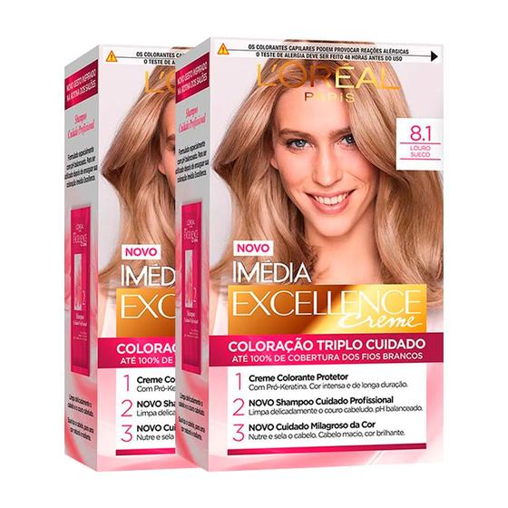 Imagem de LOréal Paris Coloração Imédia Excellence Kit - 8.1 Louro Sueco