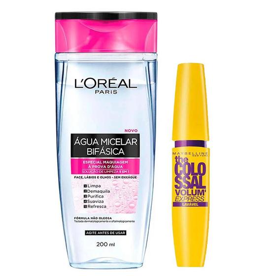 Imagem de LOréal Paris + Maybelline Kit - Água Micelar Bifásica + Máscara de Cílios