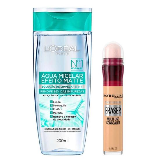 Imagem de LOréal Paris + Maybelline Kit - Água Micelar Efeito Matte + Corretivo Líquido Sand