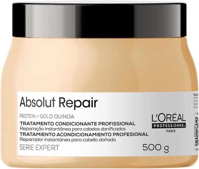 Loréal Profissional Absolut Repair Gold Quinoa Máscara Tratamento Cabelos 500g SERI - L'Oréal Professionnel Menor preço em Loréal Profissional Absolut Repair Gold Quinoa Máscara Tratamento Cabelos 500g SERI - L'Oréal Professionnel
