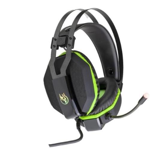 Imagem de Lote 10 headset gamer kross aros 7.1 usb ke-hs200 preto e verde