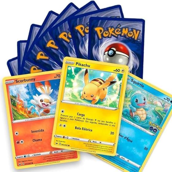 Imagem de Lote 100 Cartas Pokémon + 5 Brilhantes Incluídas