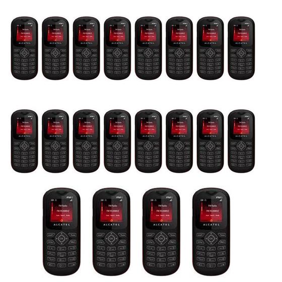 Imagem de Lote 20 celular do idoso alcatel ot-208 tela 1.45 rádio fm vermelho