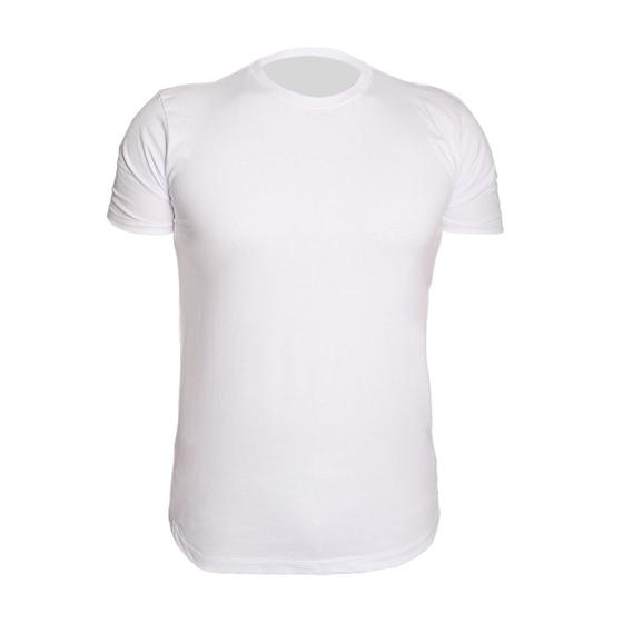 Imagem de Lote 3 Camisa Masculina Básica Brancas 100% Algodão Camiseta Lisa Costura Reforçada