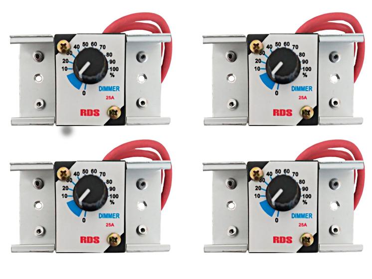 Imagem de Lote 4 Pcs Dimer controle voltagem 110 220v 25A 4000W Dimmer potenciômetro +knob 500k