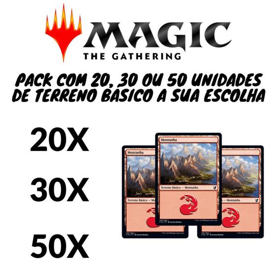 Imagem de Lote Cartas Magic Terrenos Basico Floresta e Todos os Outros tipos 20, 30, 50 E 100 Unidades - Montanha - 100