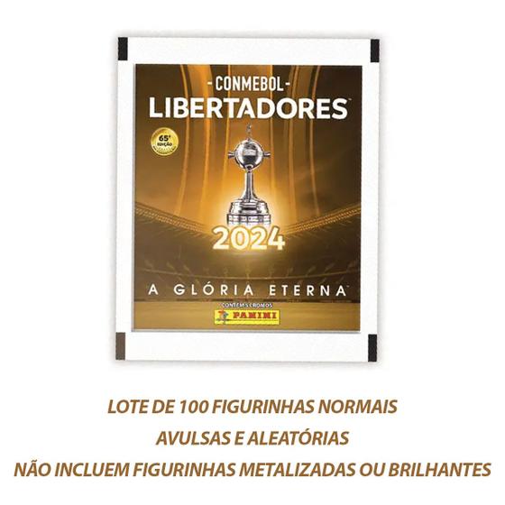 Imagem de Lote De 100 Figurinhas Normais Conmebol Libertadores 2024 - AVULSAS E ALEATÓRIAS