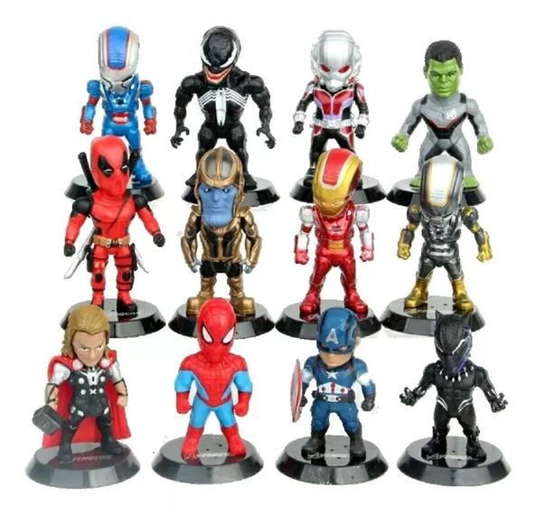 Imagem de Lote De Bonecos Miniaturas Marvel Thanos Thor Deadpool Venom