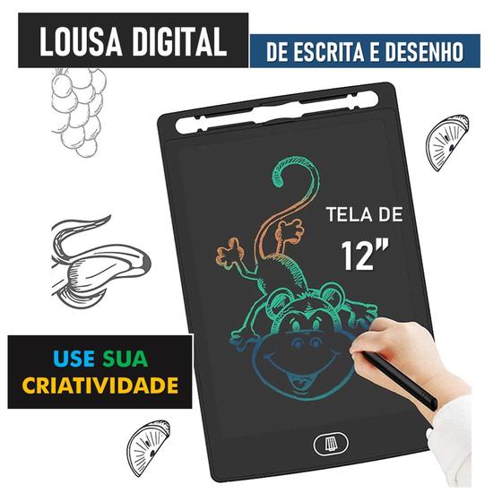 Imagem de Lousa Digital de Escrita e Desenho com de Tela lcd 12" para Crianças e Adultos - Use a Criatividade