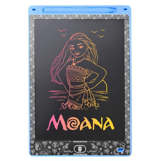 Imagem de Lousa Mágica azul moana LED LCD tablet infantil + Caneta educativo presente criança menina