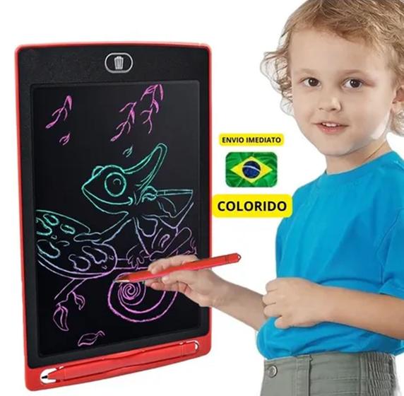 Imagem de Lousa Mágica COLORIDA Infantil Tela Lcd Tablet De Escrever E Desenhar 8,5
