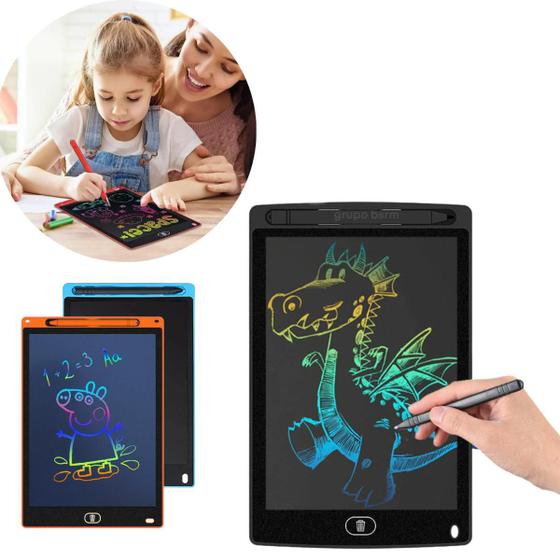 Lousa Mágica Colorida LCD Tablet Infantil Tela Escrever Desenhar ...