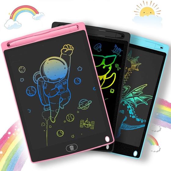 Imagem de Lousa Mágica Digital Com Escrita Colorida 8,5 Polegadas Tela Tablet Infantil De Escrever E Desenhar
