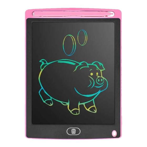 Imagem de Lousa Mágica Digital LCD 8,5" para Escrever e Desenhar + Pencil Botão Reset - Diversas Cores
