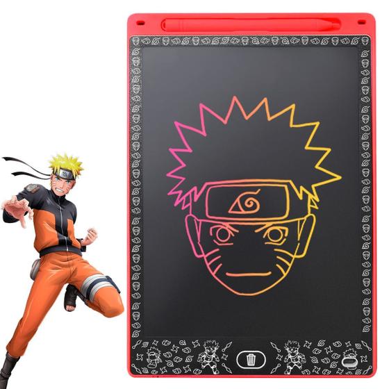 Imagem de Lousa Mágica LED LCD infantil naruto preto + caneta presente criança original qualidade premium