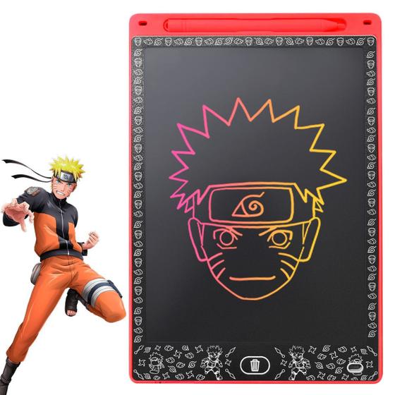 Imagem de Lousa Mágica LED naruto infantil preto + caneta qualidade premium educativa menino presente original