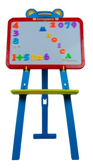 Imagem de Lousa Mágica Pedestal Acompanha Giz Coloridos Apagador Canetas + Adesivos Educativo Infantil