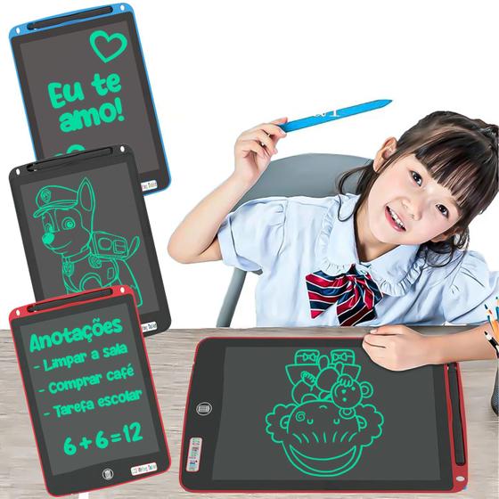 Imagem de Lousa Mágica Tablet Infantil Tela Lcd 10 Desenhar Escrever - Dm Toys