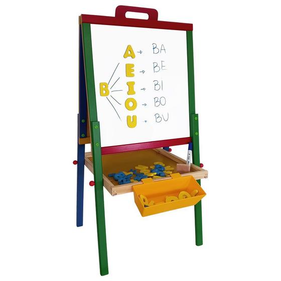 Lousa Magnética Infantil Cavalete Dobrável Giz Caneta 3 em 1 Menor preço em Lousa Magnética Infantil Cavalete Dobrável Giz Caneta 3 em 1