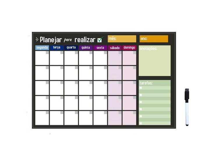 Lousa Planner Planejar Para Realizar 40X60Cm Com Canetinha - Company ...