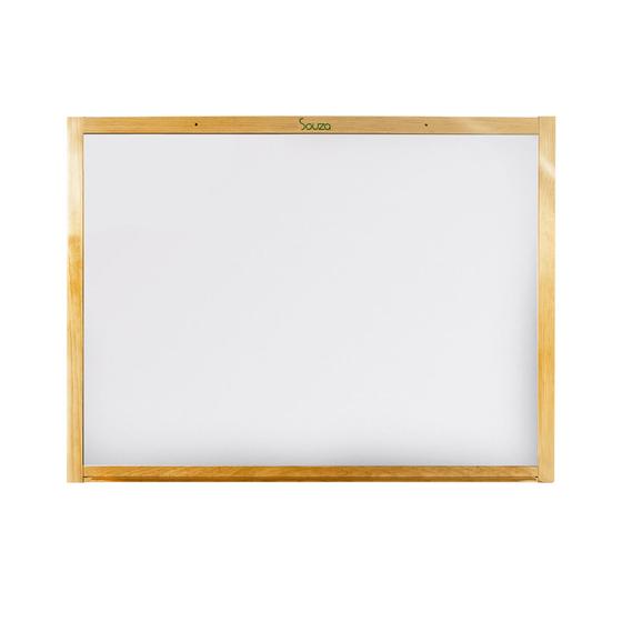 Imagem de Lousa Quadro Branco 70x50cm Moldura Madeira Didático Escolar Planejamento