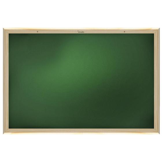 Imagem de Lousa Quadro Escolar Verde UV Standard 70x50 cm MDF 3mm para Giz Moldura Madeira Pinus Natural