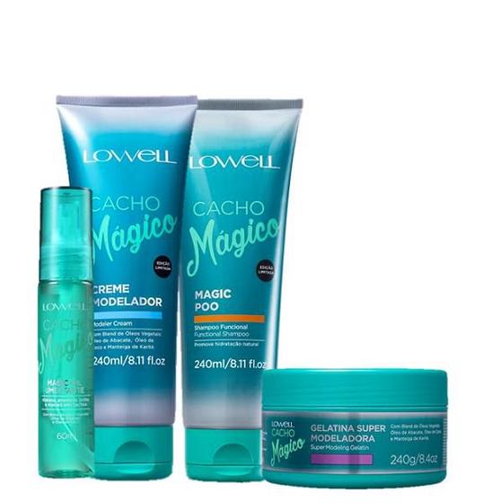 Imagem de Lowell Cacho Magico Shampoo 240ml Creme Modelador 240ml Gelatina 240ml e Oleo 60ml