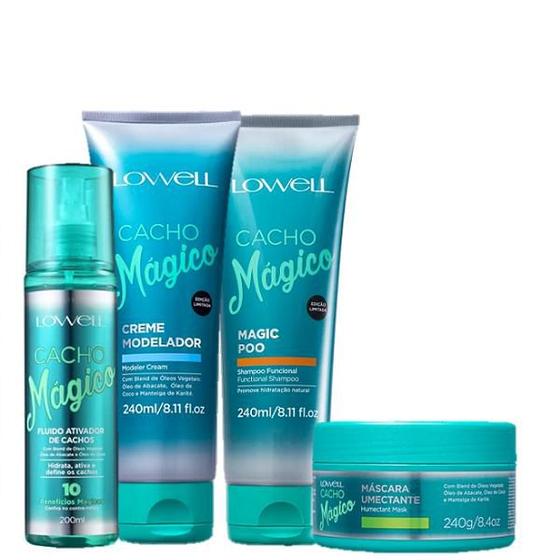 Imagem de Lowell Cacho Magico Shampoo 240ml Creme Modelador 240ml Mascara 240g e Fluido 200ml