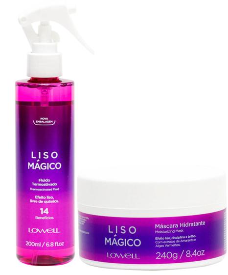 Imagem de Lowell Liso Mágico Fluído Termoativado Máscara Hidratante Liso Perfeito Cabelos Selados Hidratados Saudaveis Sem Frizz