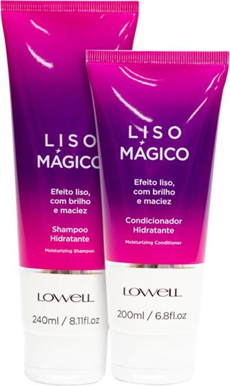Imagem de Lowell Liso Mágico Shampoo Condicionador Liso Perfeito Instantâneo Cabelos Brilhantes Alinhados Hidratados 
