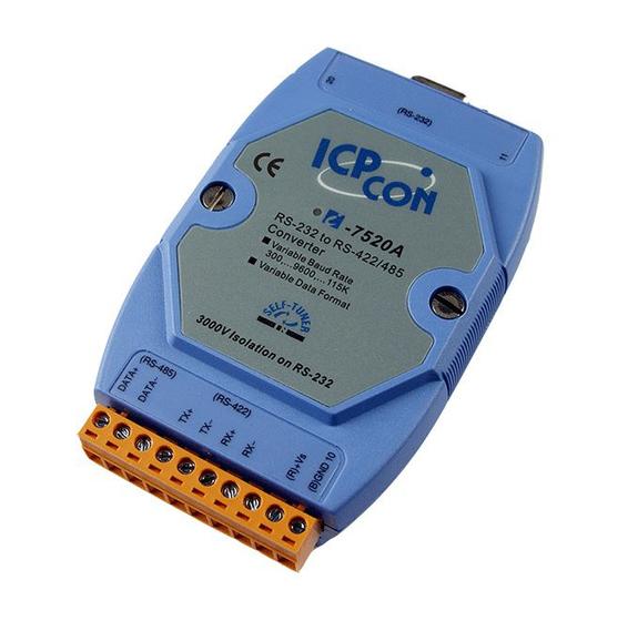 LR-7520A Módulo Conversor RS-232 para RS-422/485 com Isolação 3000VDC ICP Das Imagem de LR-7520A Módulo Conversor RS-232 para RS-422/485 com Isolação 3000VDC ICP Das