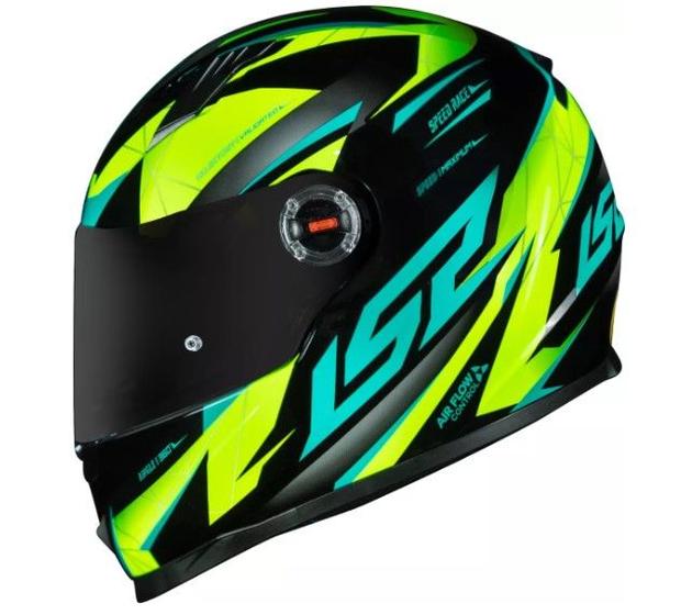 Imagem de Ls2 capacete ff358 draze black/hv-yellow/green amarelo verde