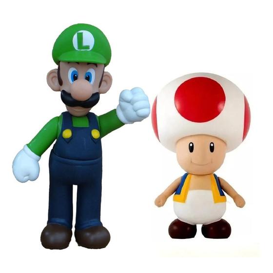 Imagem de Luigi E Toad - Kit 2 Bonecos Grandes