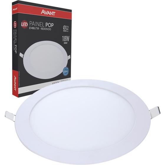 Luminária 18w Plafón Led de Teto Embutir Redondo 6500k bivolt AVANT Menor preço em Luminária 18w Plafón Led de Teto Embutir Redondo 6500k bivolt AVANT