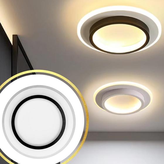 Imagem de Luminária 23X6Cm Arandela Lustre Plafon 24 Watts Led Duplo