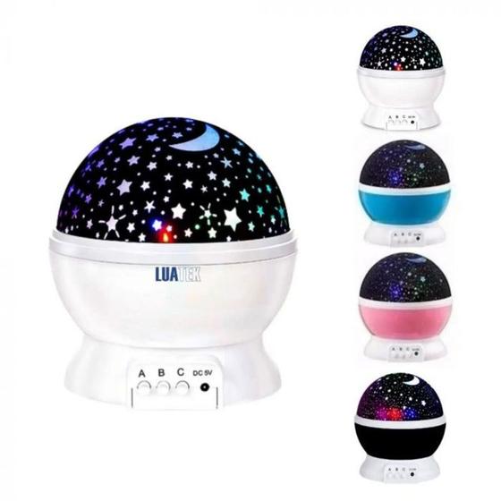 Imagem de "Luminária 360º com estrelas para decoração infantil."