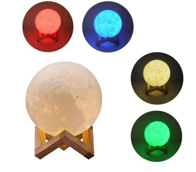 Imagem de Luminaria 3D Lua Cheia 15Cm Usb Touch