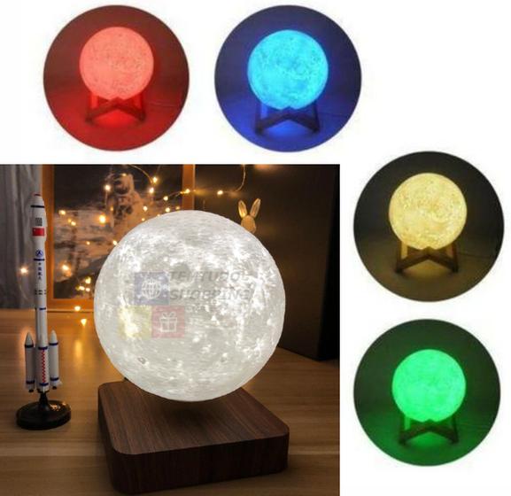 Luminaria 3D Touch Lua Cheia Abajur LED Decoracao USB RGB Menor preço em Luminaria 3D Touch Lua Cheia Abajur LED Decoracao USB RGB