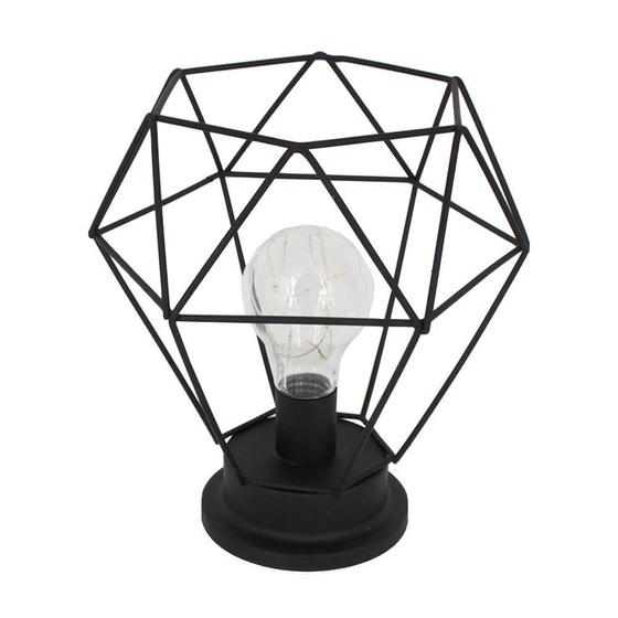 Luminária a Pilha Decorativa de Mesa Hexágono (Cinza) FWB Luminária Magazine Luiza