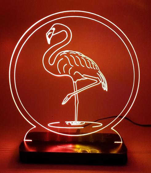 Imagem de Luminária Abajur Acrílico de Mesa Flamingo