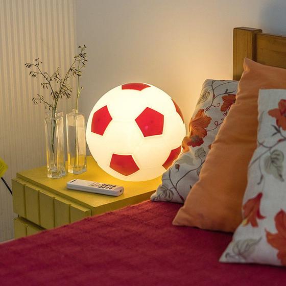 Imagem de Luminaria Abajur Bola De Futebol - Branca E Vermelha