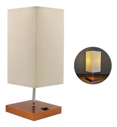 Imagem de luminária Abajur de Mesa Clássico Quadrado Alumínio Com Interruptor Com Cúpula Para Sala, Quarto, Cabeceira
