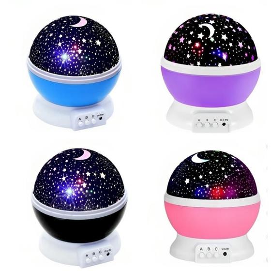 Imagem de Luminária Abajur Infantil Luz De Estrela Giratório Projetor Luzes no Teto Galaxia Estrelas Abaju quarto Criança Festas A