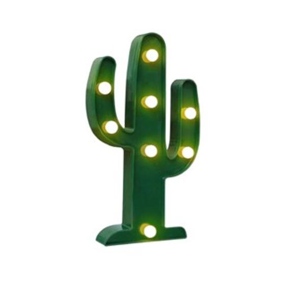 Imagem de Luminária Abajur Lampada Led Cactus Luz Mesa E Parede Cacto