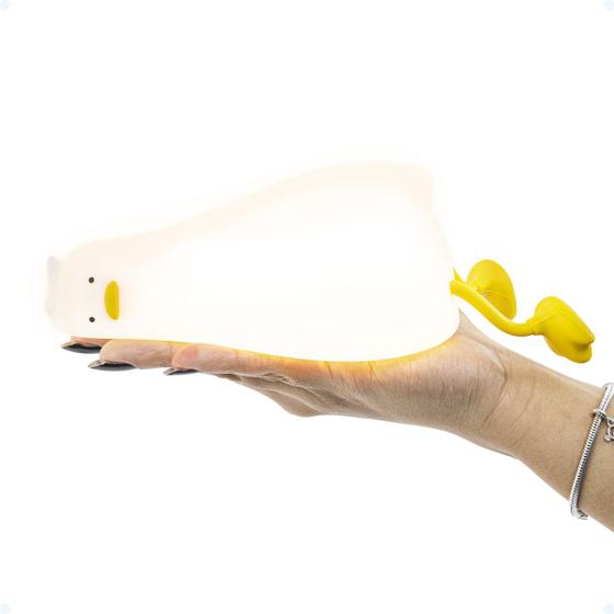 Imagem de Luminária Abajur Led Luz Noturna Recarregável Pato Silicone