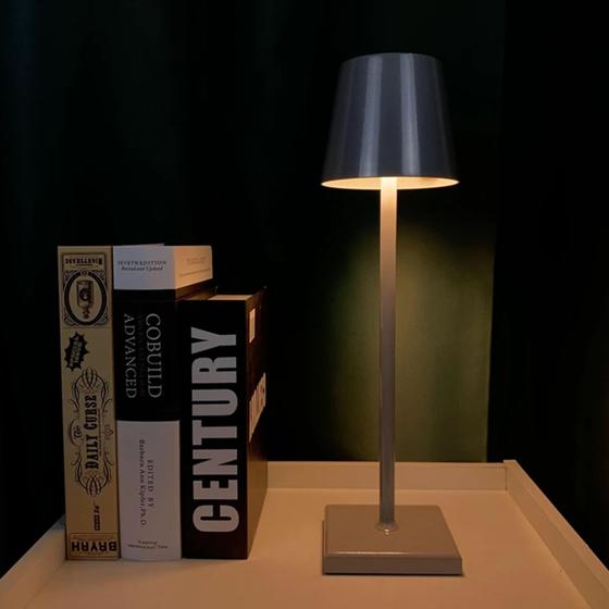 Imagem de Luminária Abajur Mesa LED Touch Sem Fio Recarregável Cor: preta