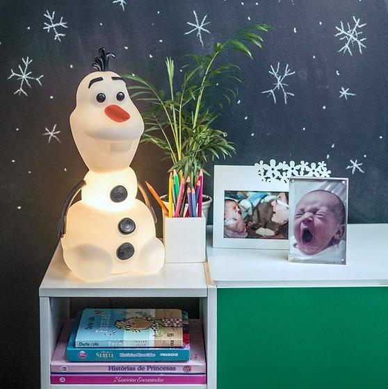 Imagem de Luminária Abajur Olaf Frozen Disney + Lâmpada de Led