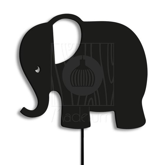 Imagem de Luminária Abajur Parede Elefante Madeira G9 30cm Decoração