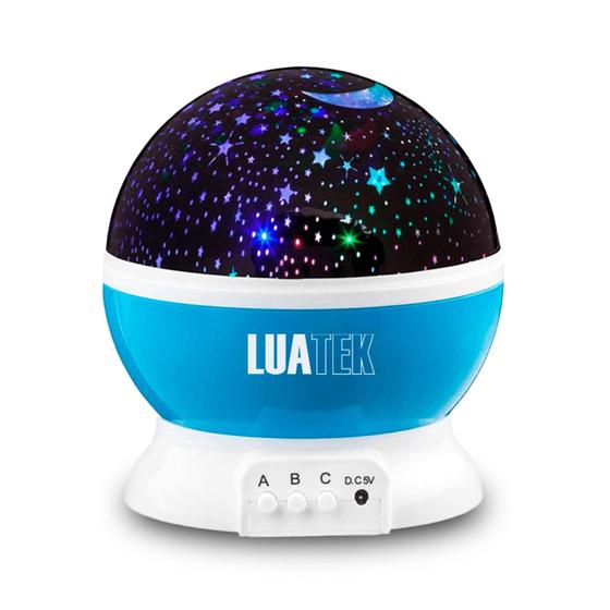 Imagem de Luminária Abajur Projetor de Estrelas Azul